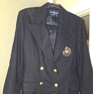 Ralph Lauren Women's Navy Blazer with Gold Buttons